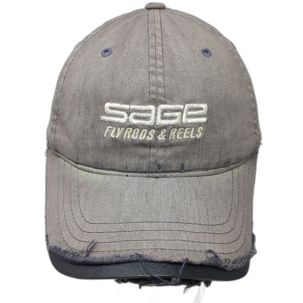 Sage Baseball Cap Gray One Size Fly Rods Reels Flexfit Fishing Logo Outdoor Hat